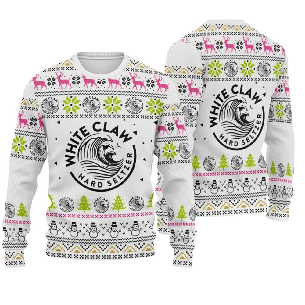 White Claw Hard Seltzer Ugly Christmas "Sweater" top pullover unisex XL XXL